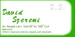 david szeremi business card